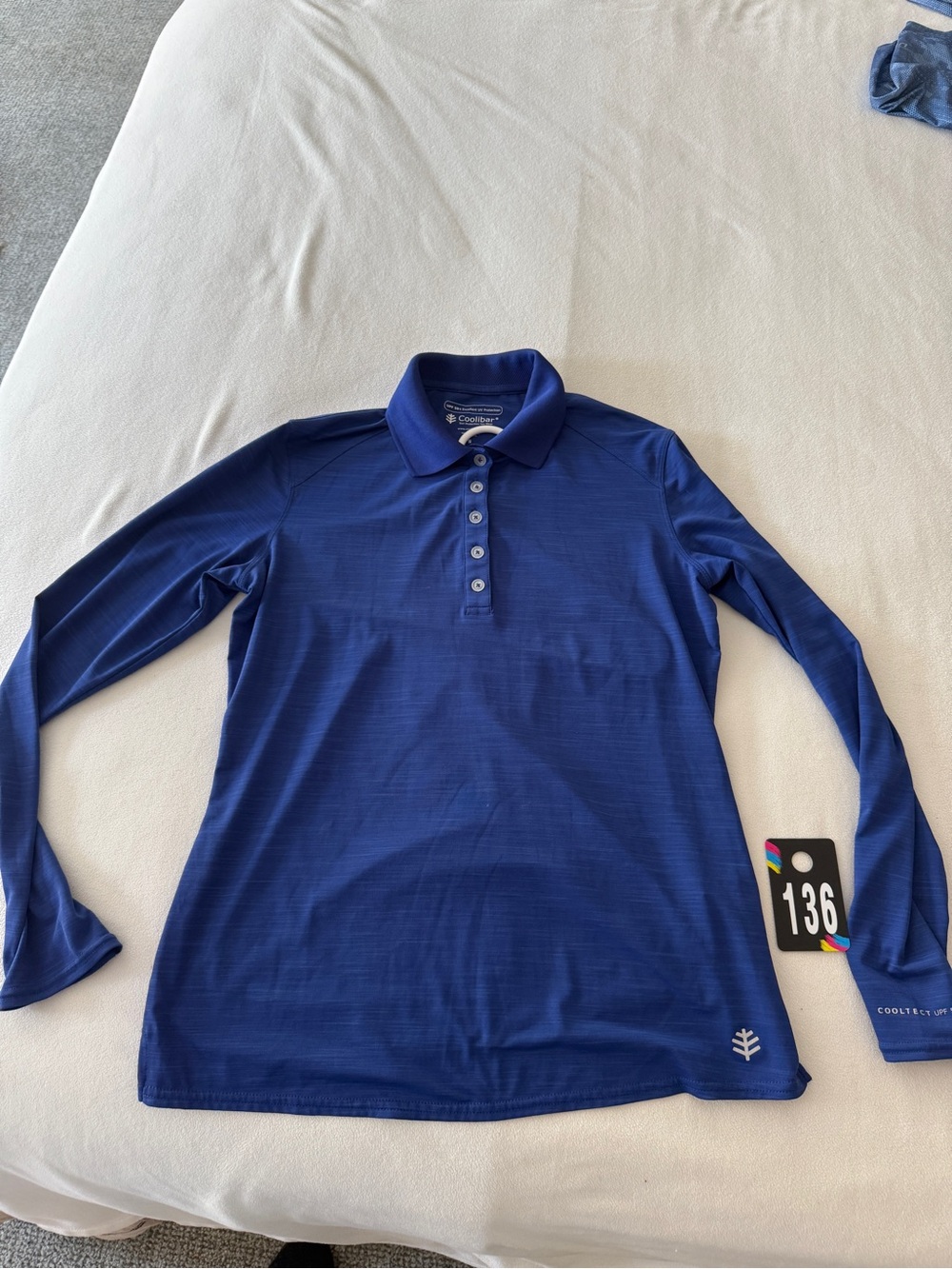 Coolibar Long-Sleeve Polo in Royal Blue